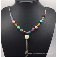 Bunte Perlen Perlen Pullover Halskette (XJW13754)